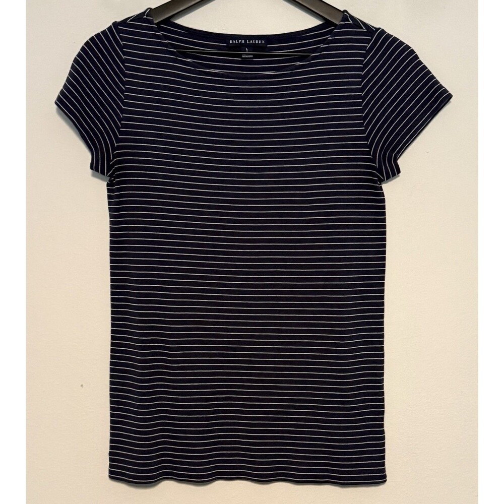 Ralph Lauren Blue Label Women’s Tee T-Shirt Size L Preppy Minimalist Logo
